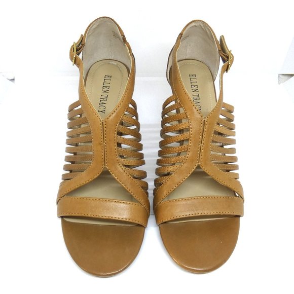 Open Toe Tan Sandals with 4" Heels 💚3 for $50 - Picture 1 of 6